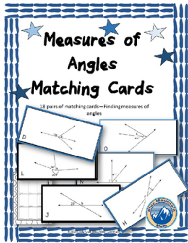 Measure of Angles Matching Card Set