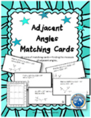 Adjacent Angles Matching Card Set