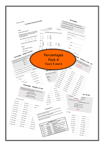 Percentages Combined Pack contains Sets A,B,C,D