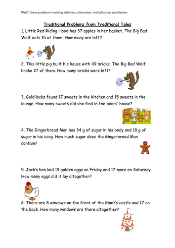 Traditional Story Number Problems