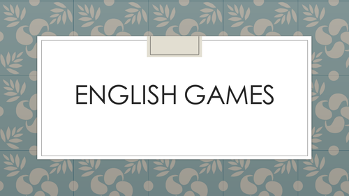 Fun English Games | Teaching Resources