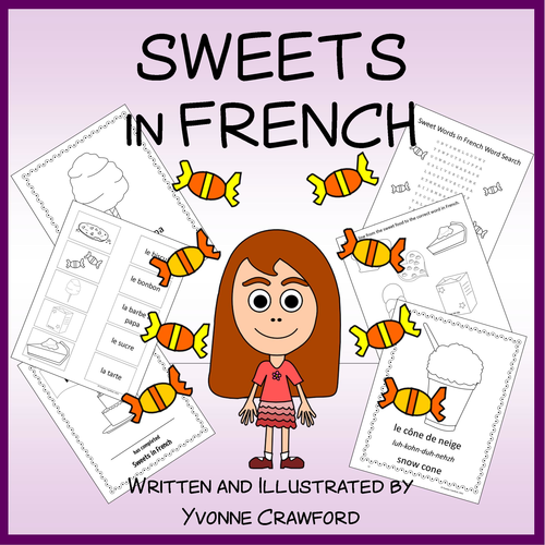 French Sweets Vocabulary Sheets, Worksheets, Matching Game