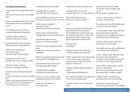 Gruffalo KS3 Ecology worksheet