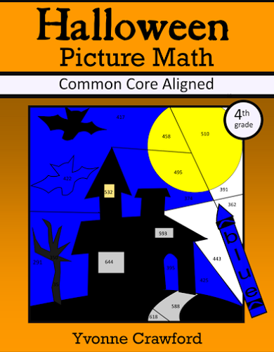 Halloween Color by Number (fourth grade) Color by Multiplication & Rounding