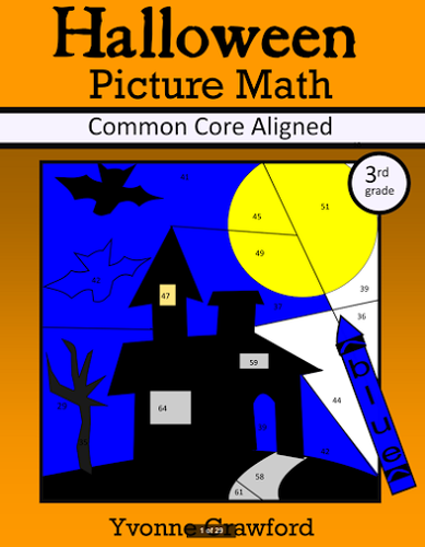Halloween Color by Number (third grade) Color by Multiplication, Rounding & More