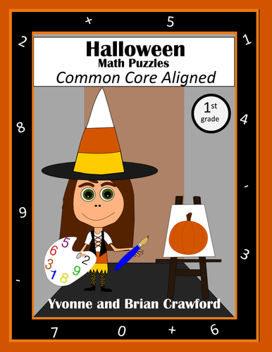 Halloween Common Core Math Puzzles - 1st Grade