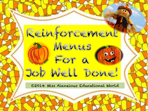 Classroom Management: Reinforcement Menus for a Job Well Done!
