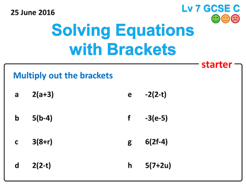 Solving Equations with Brackets