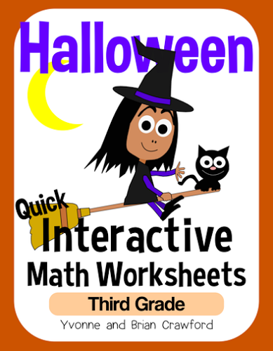 Halloween Math Interactive Worksheets Third Grade Common Core
