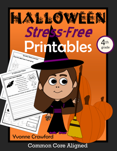 Halloween NO PREP Printables - Fourth Grade Common Core Math and Literacy