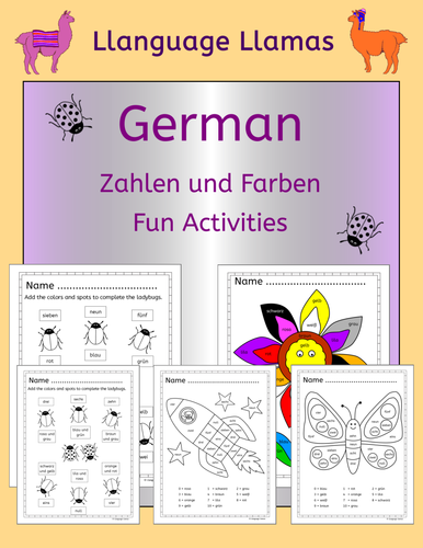 German Numbers and Colors Fun Activities