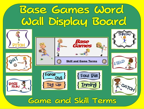 Base Games Word Wall Display: Skill, Graphics & Game Terms
