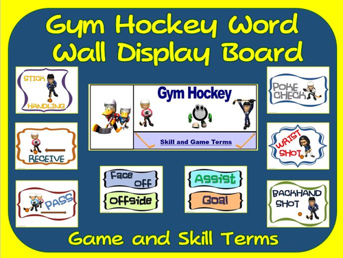 Gym Hockey Word Wall Display: Skill, Graphics & Game Terms