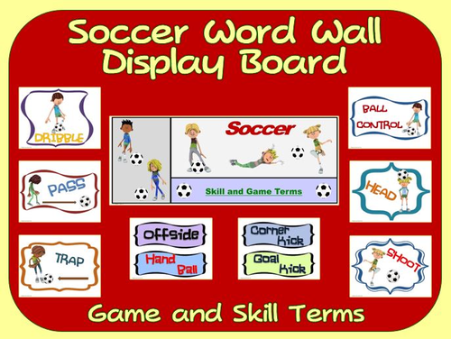 Soccer Word Wall Display: Skill, Graphics & Game Terms