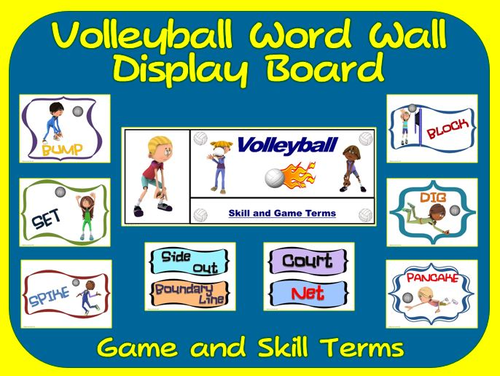 Volleyball Word Wall Display Skill Graphics Game Terms