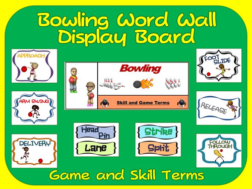 Bowling Word Wall Display: Skill, Graphics & Game Terms