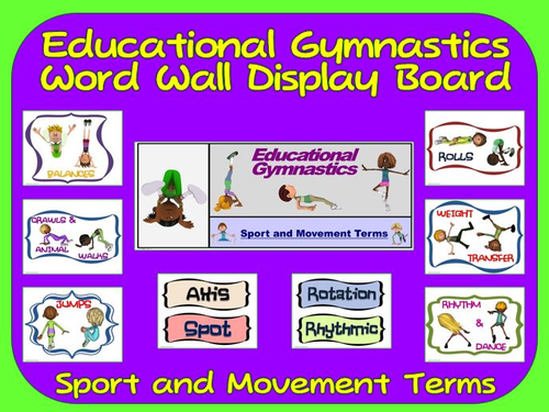 Educational Gymnastics Word Wall Display: Sport, Graphics & Movement Terms