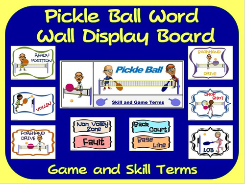 Pickle Ball Word Wall Display: Skill, Graphics & Game Terms