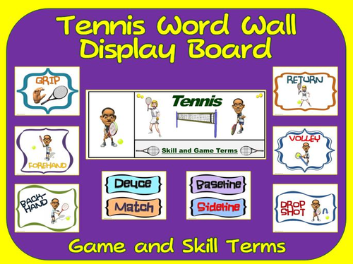 Tennis Word Wall Display: Skill, Graphics & Game Terms
