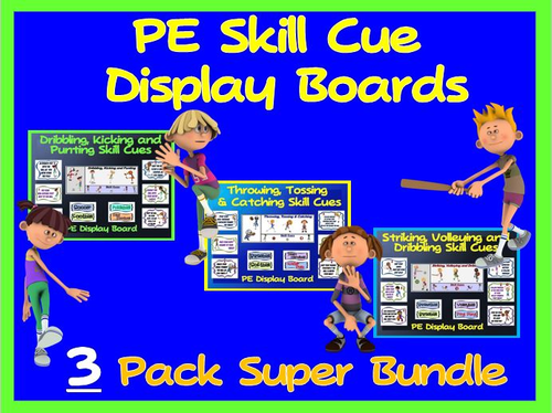 PE Skill Cue Display Boards- 3 Pack Super Bundle
