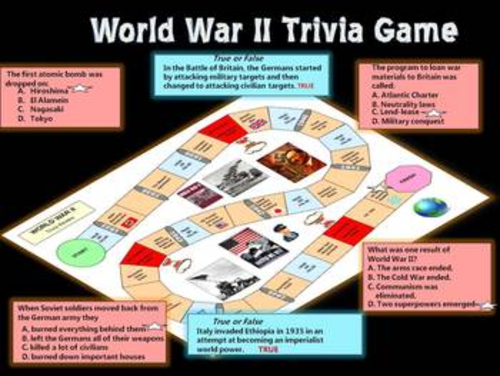 World War II Trivia Board Game Activity