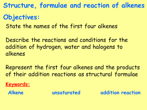 AQA C7.4 (New Spec 4.7 - exams 2018) - Structure, formulae and reactions of alkenes (Triple only)