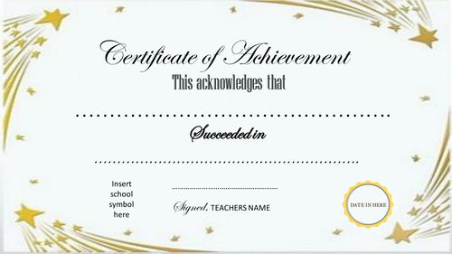 Certificate of Achievement