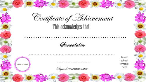 certificate of achievement