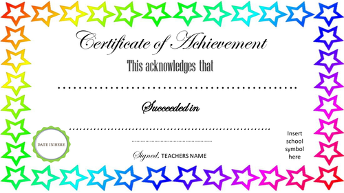 certificate of achievement