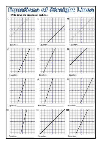 Equation Of A Straight Line Graph Worksheet 5831