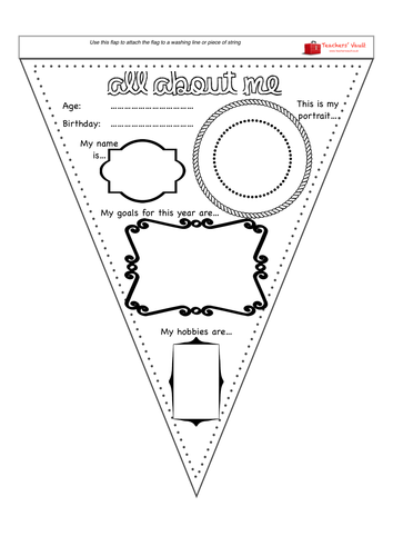 All About Me Bunting By Helenrachelcrossley Teaching Resources Tes