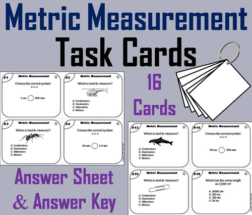 Metric Measurement Task Cards