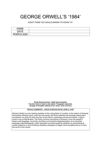 1984 - GEORGE ORWELL / ROOM 101