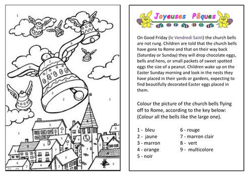 French vocabulary - Easter activities 