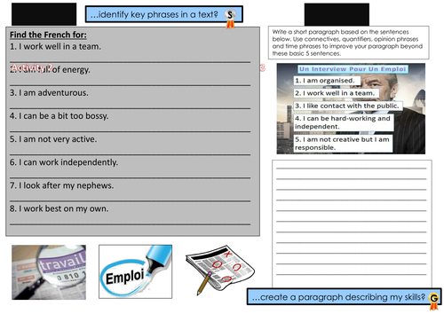 Group work - personal qualities for job interview 