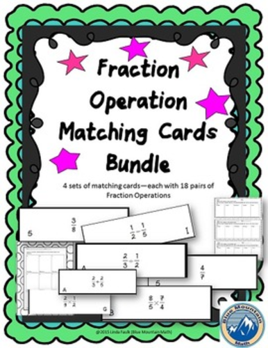 Fraction Operations Matching Card Bundle