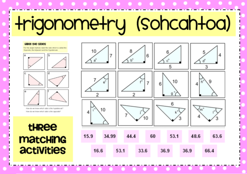 Trigonometry Matching Activities