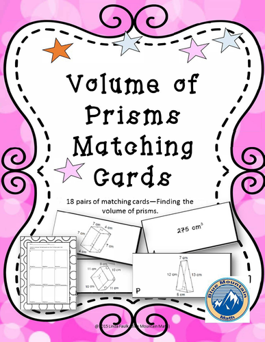 Volume of Prisms Matching Card Set