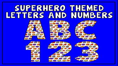 SUPERHERO THEMED ALPHABET LETTERS & NUMBERS DISPLAY 