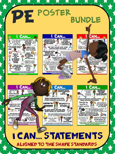 PE Poster Bundle: I Can Statements...- 6 Posters Aligned to the SHAPE Standards