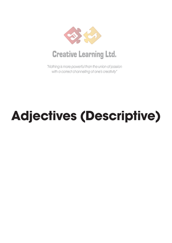 Spanish Adjectives worksheets