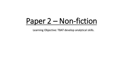 AQA New Specification Paper 2 Non-fiction Reading Section All questions