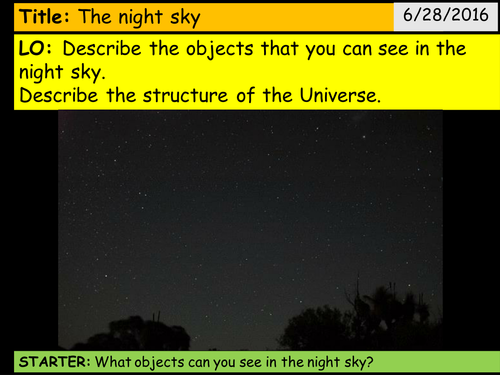 The night sky KS3 (for P4.1 Activate)