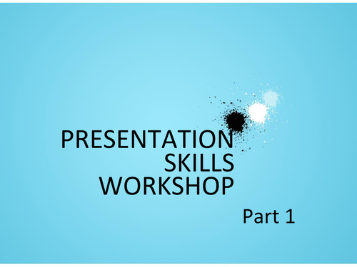 Presentation Skills Workshop.