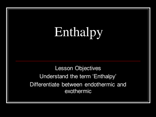 Introduction to enthalpy changes