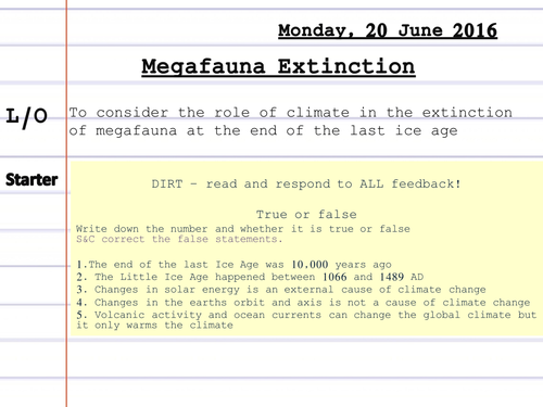 Megafauna Extinction and Climate Change