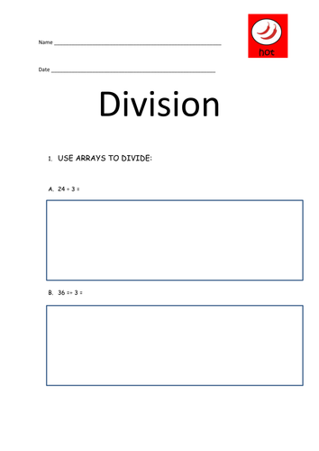 arrays division by quinterito teaching resources