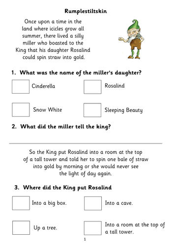 for kindergarten family worksheets my Comprehension Fiction Reading KS1 for (based Five Booklets