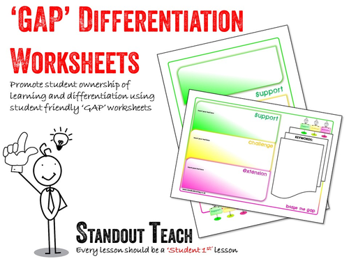 Adaptable worksheets using the  'GAP' differentiation strategy