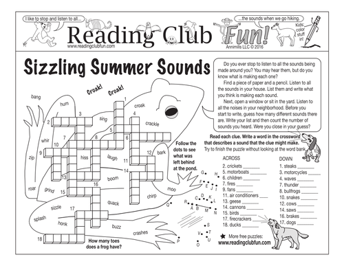 Sizzling Summer Sounds Two-Page Activity Set
